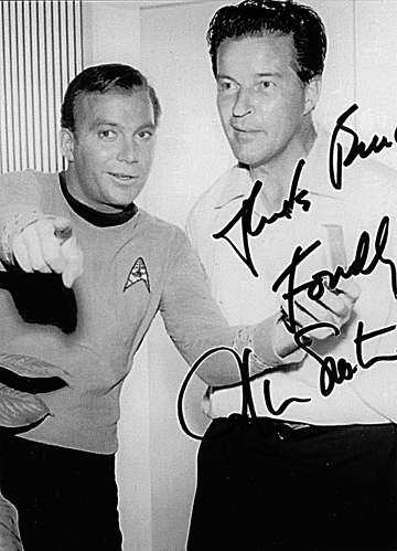 William Shatner and Bruce Schoengarth at a first season cast party.
